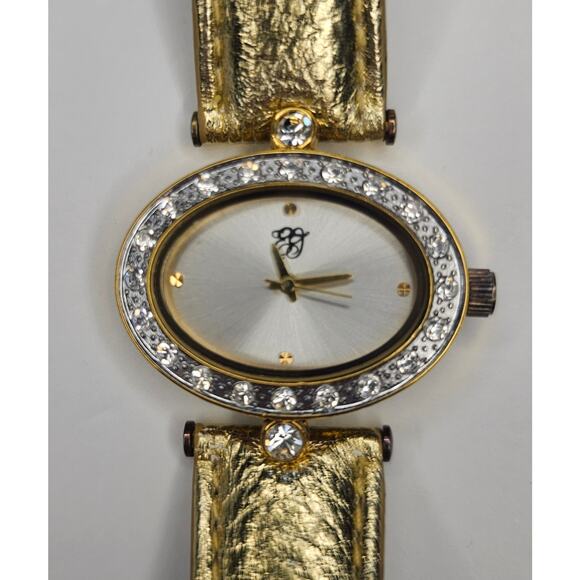Vintage Retired Elizabeth Taylor White Diamonds Crystal Gold WristWATCH Gift - Picture 3 of 7